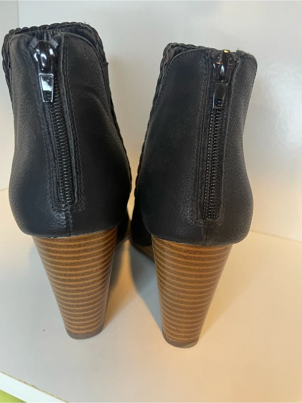 Maurices Black Braided-Trim Wedge Ankle Booties